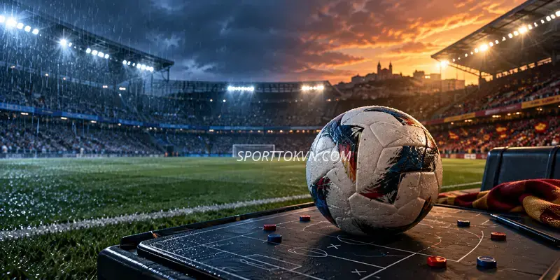 Bóng đá trên bảng chiến thuật trong không khí sân vận động Premier League và La Liga